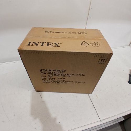 INTEX DURA-BEAM DELUXE SUPREME AIR-FLOW AIR MATTRESS WITH BUILT-IN ELECTRIC PUMP - 20" TWIN - GREY (MODEL: 64487ED) image 3