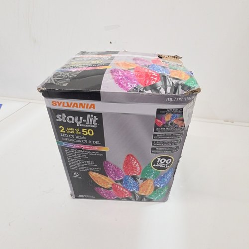 2PK SYLVANIA STAY-LIT PLATINUM LED C9 LIGHTS - 33FT (EACH) - GREEN/MULTICOLOURED (MODEL: 1784867) image 4