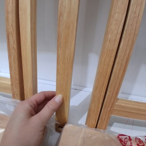 4PK AMAZON BASICS CLASSIC TV DINNER / SNACK TABLE SET WITH HOLDER - NATURAL image 4
