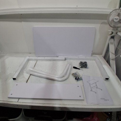 SOGES ADJUSTABLE MOBILE COMPUTER TABLE WITH WHEELS - 27.9" TO 35.4" H - WHITE (MODEL: 10CZZS05-1-80WT) image 2