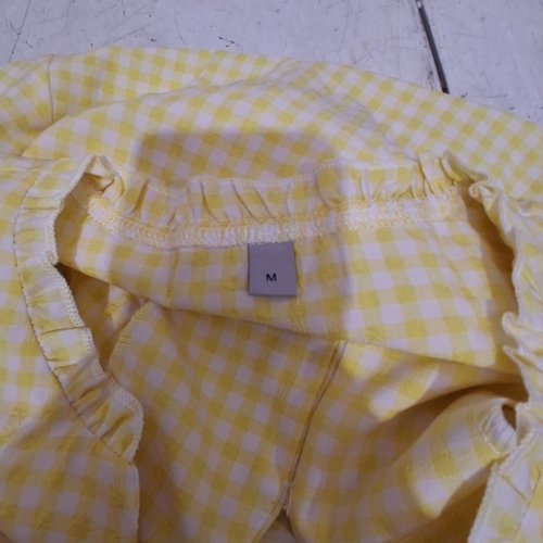 WOMENS INSPIRE CHIC GINGHAM MIDI V-NECK SUNDRESS - MEDIUM - YELLOW / WHITE image 2