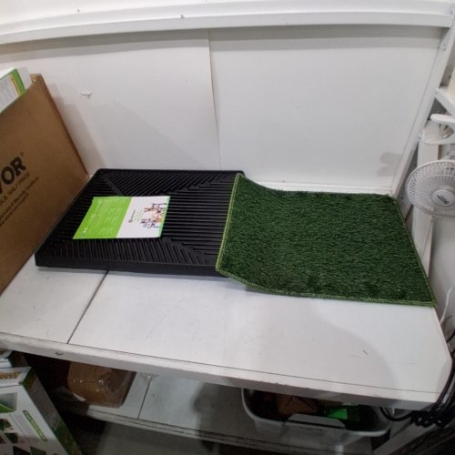 HOMPET DOG POTTY WITH LARGE DRIP TRAY - 25" X 20" - GREEN/BLACK (MODEL: HB208A) image 2