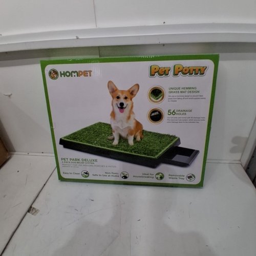 HOMPET DOG POTTY WITH LARGE DRIP TRAY - 25" X 20" - GREEN/BLACK (MODEL: HB208A) image 3
