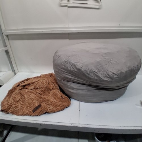HIGOGOGO STUFFED POUF ROUND OTTOMAN - 20" X 15" - BURNT ORANGE image 3