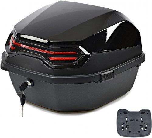 JOMRTS TOP CASE MOTORCYCLE/SCOOTER TAIL STORAGE BOX TRUNK - 35L - BLACK image 2