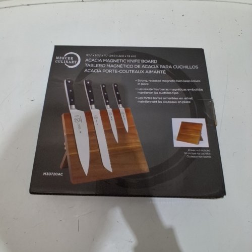 MERCER CULINARY ACACIA MAGNETIC KNIFE BOARD - 9.5" X 8.5" X 0.75" - ACACIA (MODEL: M30720AC) image 2