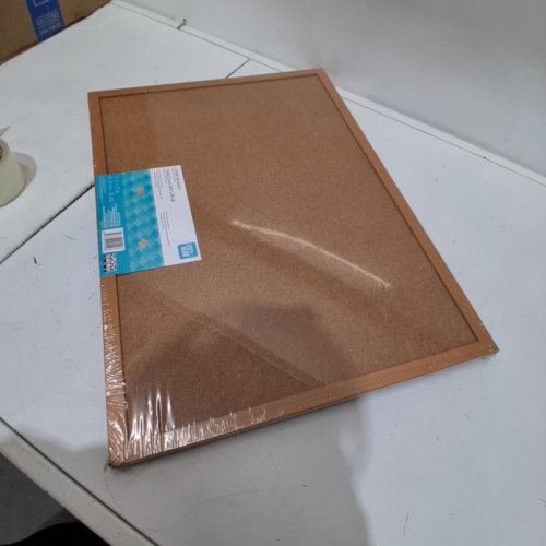 PEN+GEAR CORK BOARD WITH ACCESSORIES-17" X 23" - NATURAL WOOD image 5
