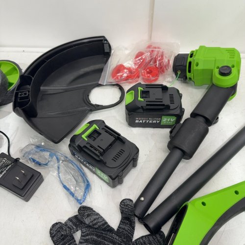 CORDLESS GRASS TRIMMER KIT WITH ACCESSORIES - 21 V - GREEN image 3