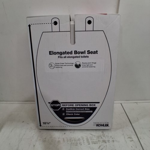 KOHLER CACHET ELONGATED TOILET SEAT - FITS BOWLS 18-5/8" - CREAM WHITE (MODEL: 4636-RL-0) image 5