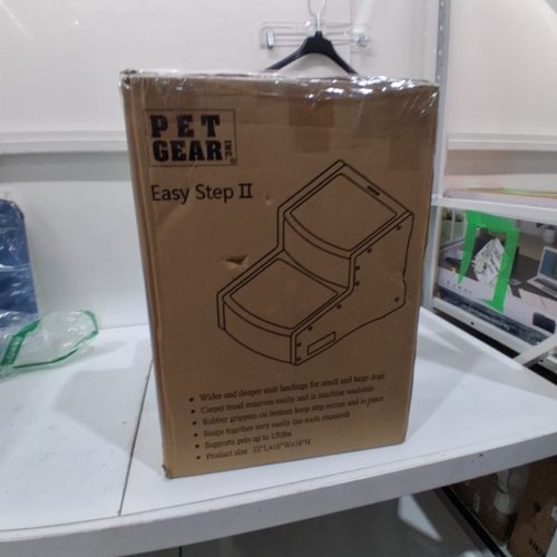 PET GEAR INC EASY STEP II PLASTIC PET STAIRS WITH REMOVABLE WASHABLE CARPET TREADS - SUPPORTS 150LB MAX - 16" X 16" X 22" - FOG GREY (MODEL: PG9720FO) image 3