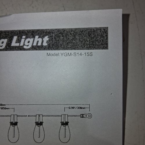OUTDOOR SOLAR STRING LED LIGHTS WITH SHATTERPROOF BULBS - 60FT - BLACK (MODEL: YGM-S14-15S) image 2