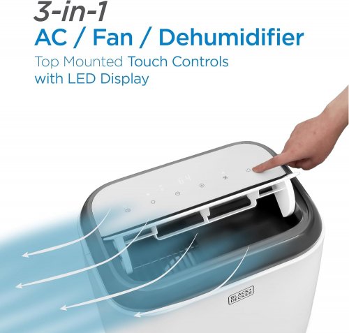 BLACK+DECKER PORTABLE AIR CONDITIONER WITH REMOTE CONTROL - COOLS UP TO 350 SQ. FT - 5,000BTU - 17.32" X 27.2" X 13.2" - WHITE (MODEL: BPT05WTBA) image 4