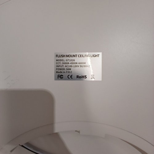 LED FLUSH MOUNT CEILING LIGHT - 56W, 3000 K/4500 K/6000 K, 100-130V - 24" - WHITE (MODEL: GT1026) image 5