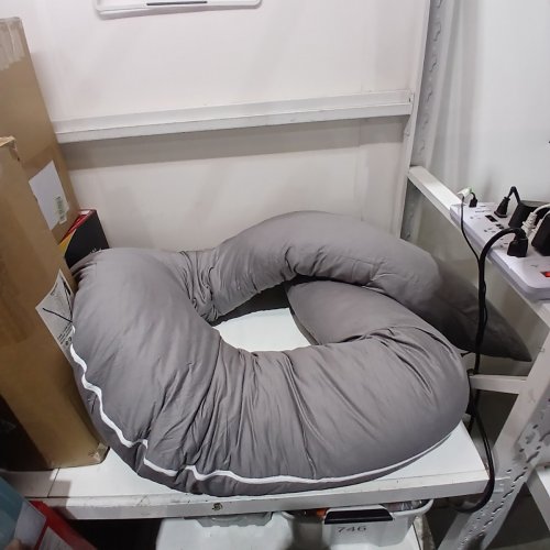 MEIZ PREGNANCY PILLOW WITH REMOVABLE COVER - 55" - GREY image 2