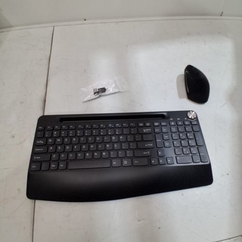 ERGONOMIC WIRELESS KEYBOARD AND MOUSE COMBO - FULL SIZE - BLACK (ITEM: X004054WNZ) image 5
