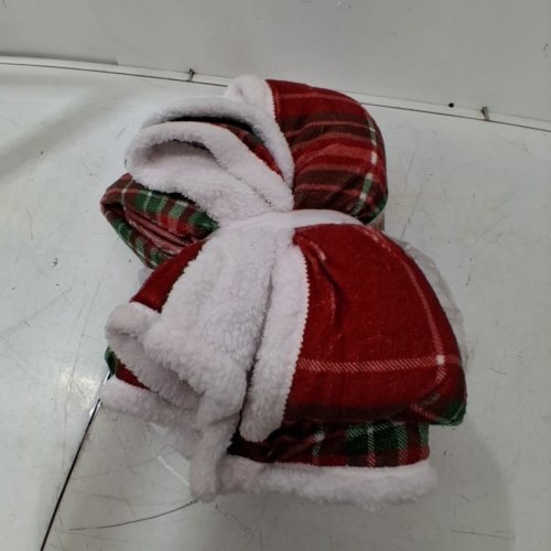 GOGREEN PLAID SHERPA-LINED THROW BLANKET - 50" X 60" - RED/GREEN/WHITE image 2