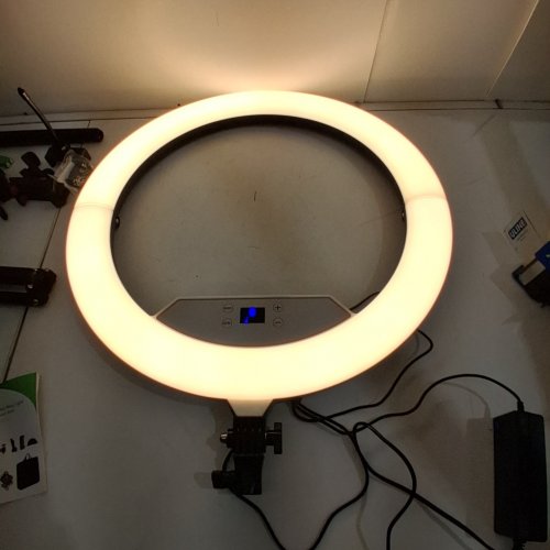 SPEMUNTO RING LIGHT TRIPOD KIT WITH PHONE HOLDER FOR IPHONE - 22" - 2500K-6500K - BLACK\WHITE - (MODEL: SY-118) image 2