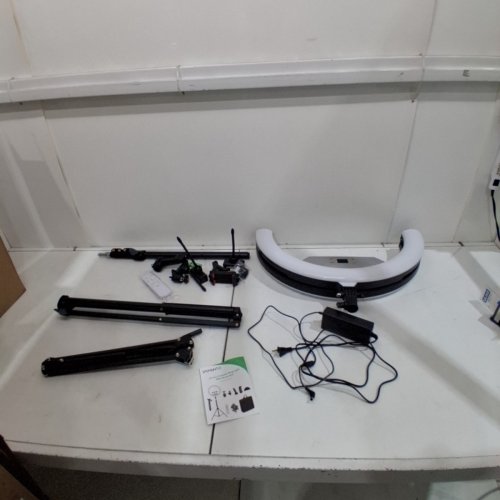 SPEMUNTO RING LIGHT TRIPOD KIT WITH PHONE HOLDER FOR IPHONE - 22" - 2500K-6500K - BLACK\WHITE - (MODEL: SY-118) image 3