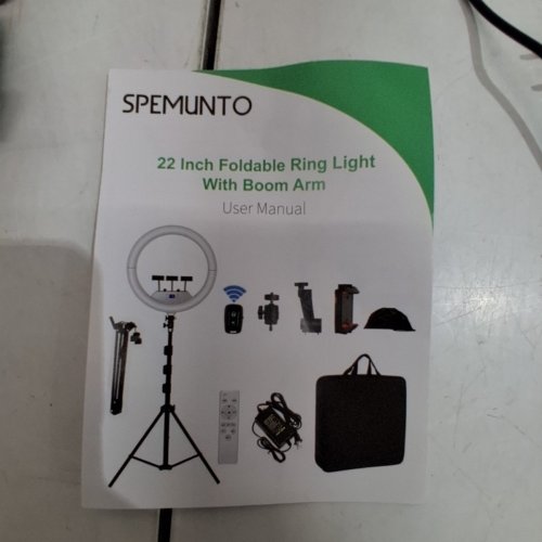 SPEMUNTO RING LIGHT TRIPOD KIT WITH PHONE HOLDER FOR IPHONE - 22" - 2500K-6500K - BLACK\WHITE - (MODEL: SY-118) image 5