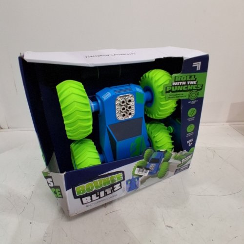 SHARPER IMAGE BOUNCE BLITZ REMOTE CONTROL STUNT CAR - GREEN/BLUE (MODEL: 1019045) image 2