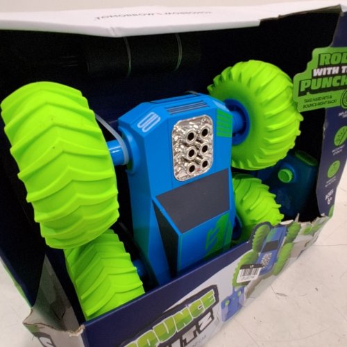 SHARPER IMAGE BOUNCE BLITZ REMOTE CONTROL STUNT CAR - GREEN/BLUE (MODEL: 1019045) image 4