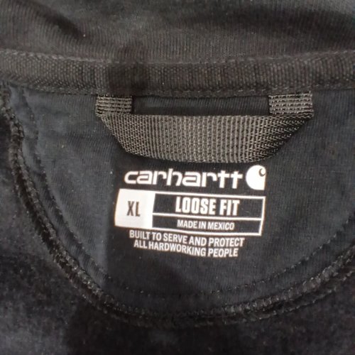 MEN'S CARHARTT QUARTER-ZIP LOOSE FIT PULLOVER SWEATSHIRT - EXTRA LARGE - BLACK image 2