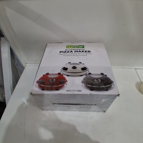 NUTRICHEF COUNTERTOP ELECTRIC PIZZA MAKER WITH TEMPERATURE CONTROL + THERMOMETER & VIEWING WINDOW - HEATS UP TO 800˚F - 1200W - BLACK (MODEL: NCPZTP120BK) image 5
