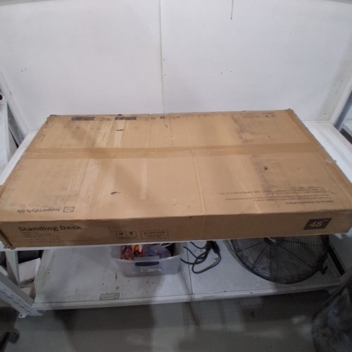 CUBICUBI ELECTRIC STANDING DESK WITH HEADPHONE HOOK, SINGLE PIECE TOP - 48" X 24" - LIGHT RUSTIC/WHITE - (MODEL: S13) image 4
