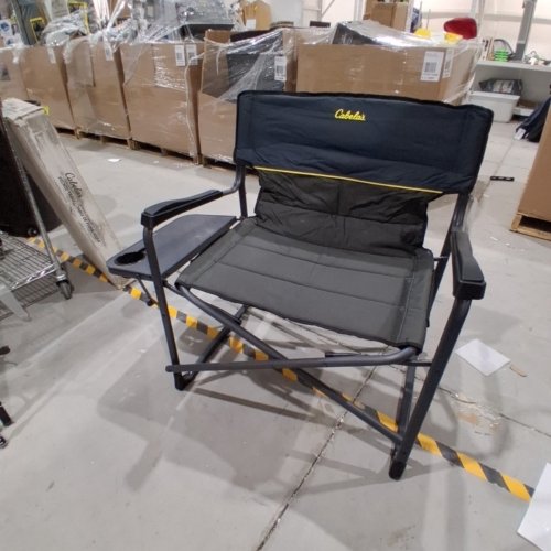 BIG OUTDOORSMAN DIRECTOR'S CHAIR WITH SIDE TABLE - 36.8" X 28" X 17" - BLACK/GREY (MODEL: 3491157) image 2