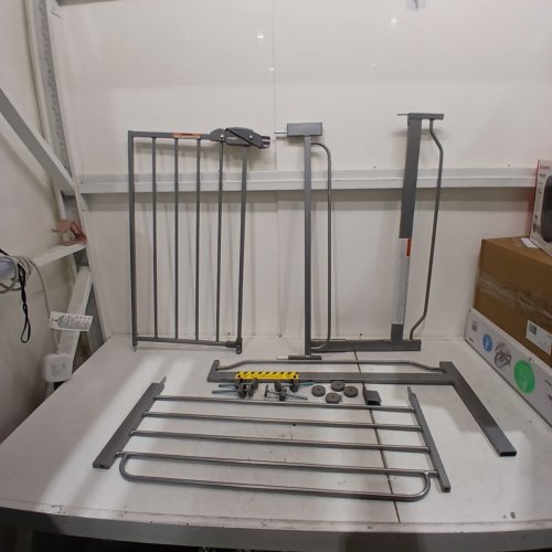 REGALO EASY STEP EXTRA WIDE METAL SAFETY GATE - 30" X 29" - 49" - GREY (MODEL: 1164EPDS) image 2