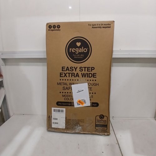 REGALO EASY STEP EXTRA WIDE METAL SAFETY GATE - 30" X 29" - 49" - GREY (MODEL: 1164EPDS) image 4