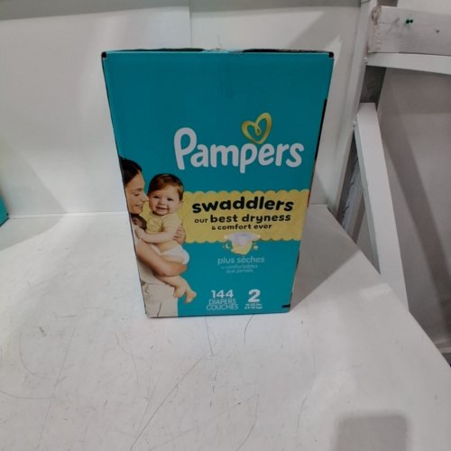 144PK PAMPERS SWADDLERS DISPOSABLE BABY DIAPERS - SIZE 2 (10-22LBS) image 2