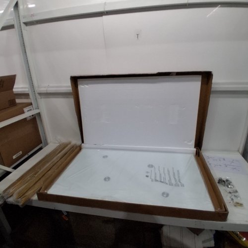 TEMPERED GLASS COFFEE TABLE WITH METAL LEGS, 39" - BLACK (MODEL: JZQ8100-B) image 2
