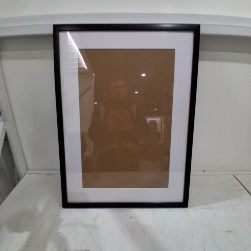 AMERICANFLAT PICTURE FRAME WITH POLISHED PLEXIGLASS - 17"X23" / 13"X19" WITH MAT - BLACK image 2