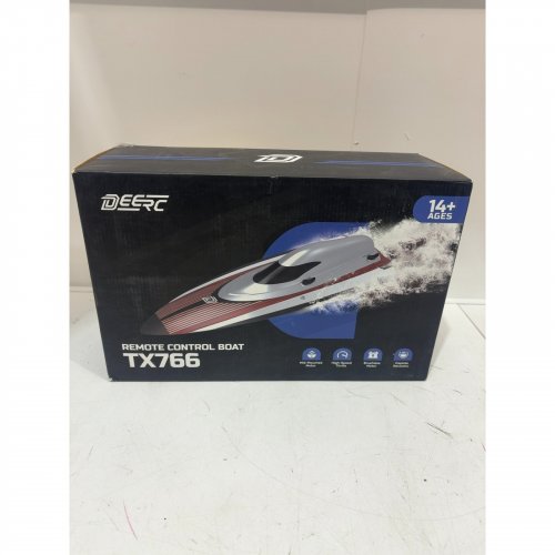 DEERC RC BRUSHLESS REMOTE CONTROL BOAT - 35" - SILVER / BROWN (MODEL: TX766) image 3