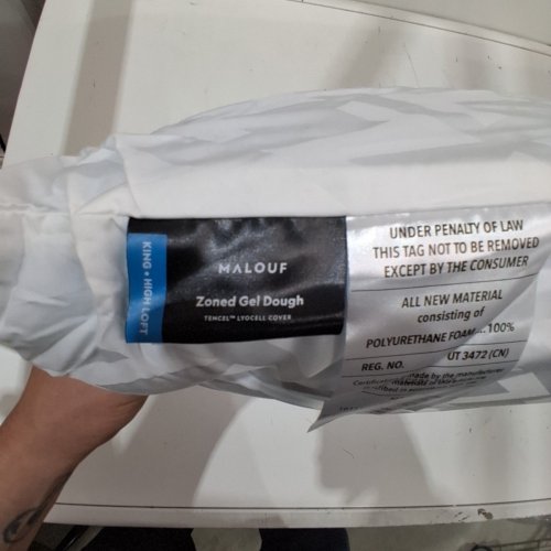 MALOUF ZONED GEL DOUGH PILLOW - KING - WHITE image 3