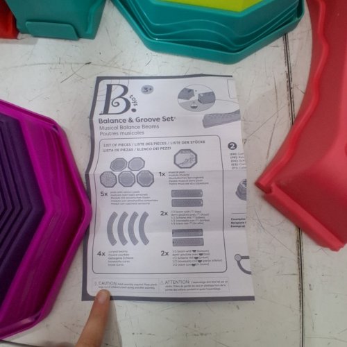 14PC B.TOYS BALANCE & GROOVE SET MUSICAL BALANCE BEAMS - ASSORTED COLORS image 4