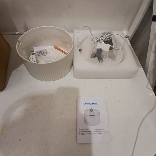 CERAMIC CAT WATER FOUNTAIN WITH ULTRA-QUIET PUMP - 2.1 L - WHITE image 5