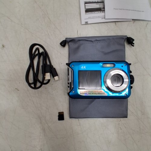 DUAL-SCREEN CAMERA WITH 32GB MEMORY CARD - WATERPROOF UP TO 11FT - 48MP- BLUE (MODEL: DV806) image 5