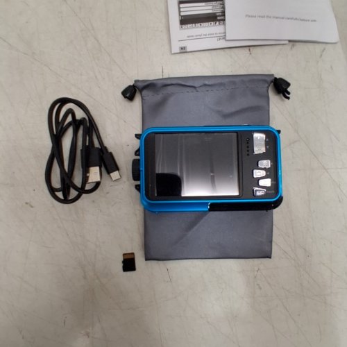 DUAL-SCREEN CAMERA WITH 32GB MEMORY CARD - WATERPROOF UP TO 11FT - 48MP- BLUE (MODEL: DV806) image 6