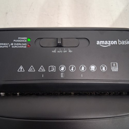 AMAZON BASICS 8-SHEET CROSS-CUT AND CREDIT CARD SHREDDER- 3.7 GAL- BLACK (MODEL:C276-A) image 2