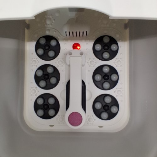 ZLDYPINK COLLAPSIBLE ELECTRIC FOOT BATH MASSAGER SPA - 24 MOTORIZED SHIATSU MASSAGE BALLS, BUBBLE AND TEMP CONTROL - WHITE/GOLD (MODEL: ZG-H9802A) image 4