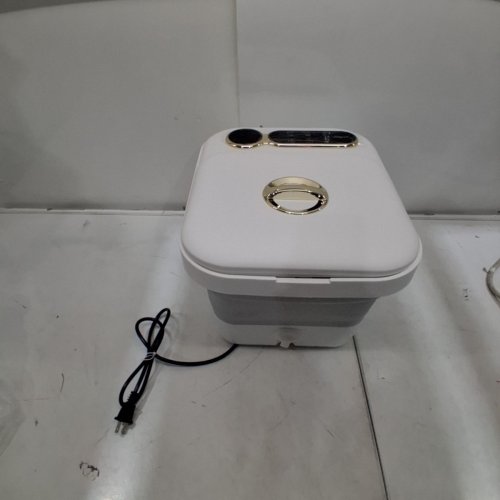 ZLDYPINK COLLAPSIBLE ELECTRIC FOOT BATH MASSAGER SPA - 24 MOTORIZED SHIATSU MASSAGE BALLS, BUBBLE AND TEMP CONTROL - WHITE/GOLD (MODEL: ZG-H9802A) image 5