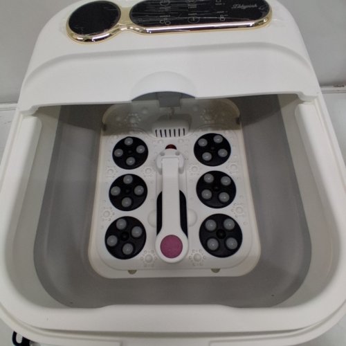 ZLDYPINK COLLAPSIBLE ELECTRIC FOOT BATH MASSAGER SPA - 24 MOTORIZED SHIATSU MASSAGE BALLS, BUBBLE AND TEMP CONTROL - WHITE/GOLD (MODEL: ZG-H9802A) image 6