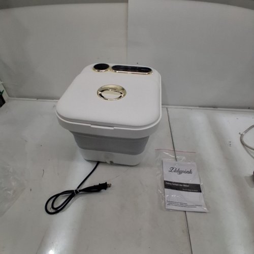 ZLDYPINK COLLAPSIBLE ELECTRIC FOOT BATH MASSAGER SPA - 24 MOTORIZED SHIATSU MASSAGE BALLS, BUBBLE AND TEMP CONTROL - WHITE/GOLD (MODEL: ZG-H9802A) image 8