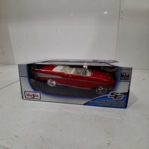 MAISTO SPECIAL EDITION 1957 CHEVROLET BEL AIR CONVERTIBLE DIECAST MODEL CAR - 1:18 SCALE - RED (MODEL: 9897765) image 2