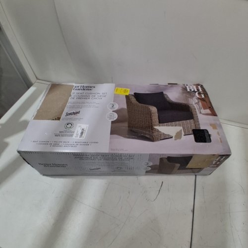 2PC BETTER HOMES & GARDENS DEEP SEAT CUSHION SET - 20" / 24" X 24" - DARK GREY image 2
