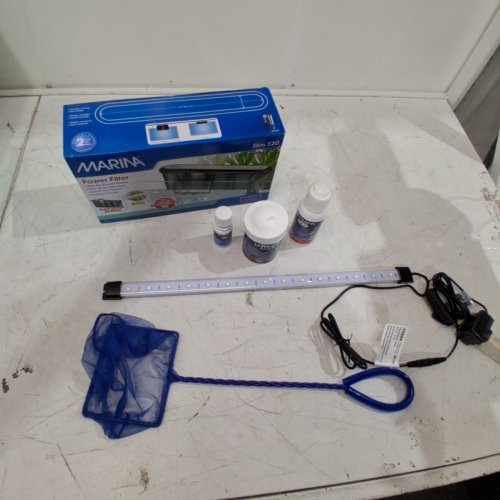 7PC MARINA AQUARIUM ACCESSORIES PACK WITH FILTER FOR UP TO 20GAL TANK image 2