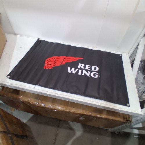 RED WING SHOES PROMOTIONAL FLAG - 26.5" X 43.5" - BLACK, RED AND WHITE image 2