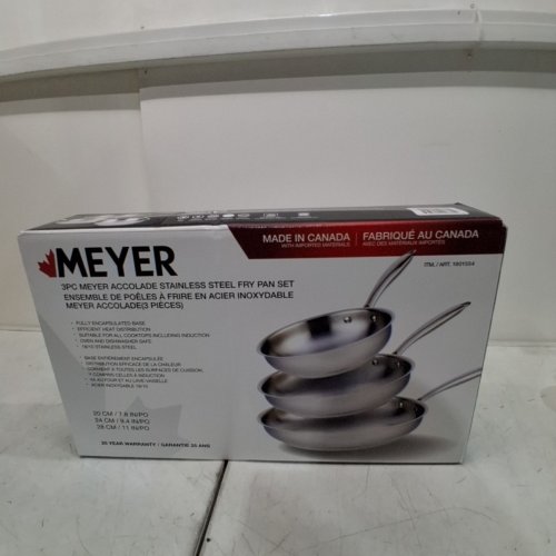 3PC MEYER ACCOLADE SKILLET PANS - 7"\9"\11" - STAINLESS STEEL (MODEL:1801554) image 5